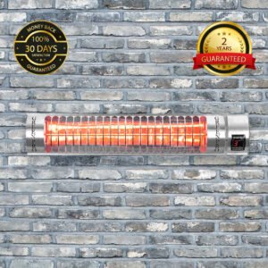 Golden IR Outdoor Patio Heater with Remote Control (2kW, 600mm, Silver, IP67) MODEL RCH2000/6S