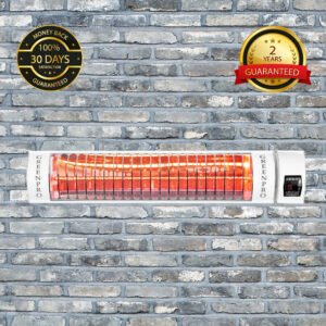 Golden IR Outdoor Patio Heater with Remote Control (2kW, 600mm, White, IP67) MODEL RCH2000/6W