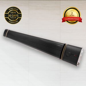 IR Radiant Indoor/Outdoor Patio Heater with Bluetooth Speaker (2.4kW, Black, IP66)